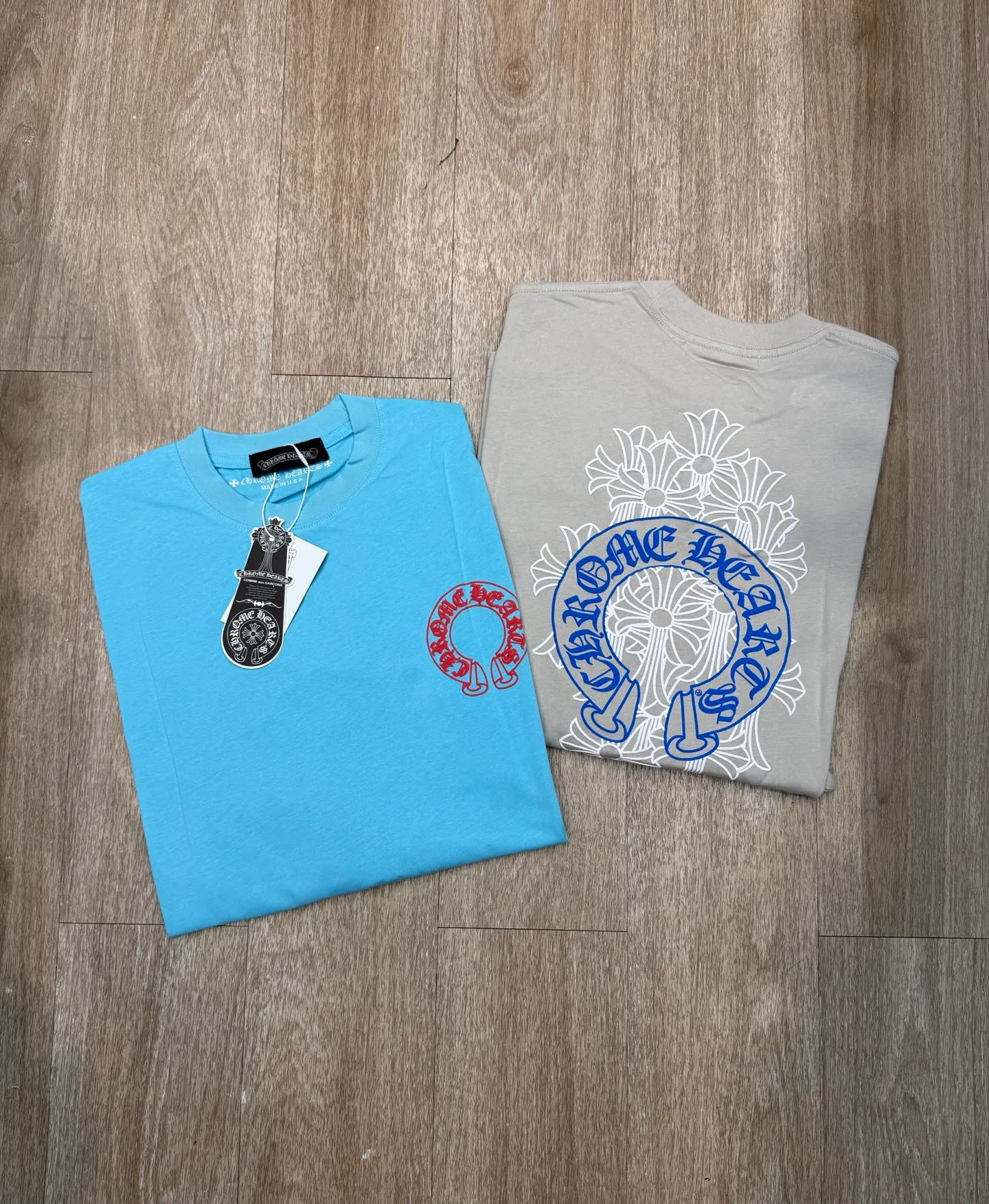 P200 Chrome Heart American luxury brand 25ss early autumn long-sleeved bottoming shirt Size: S M L Color: blue gray